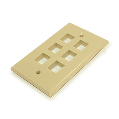 Wallplate: Keystone, 6 Hole - Ivory