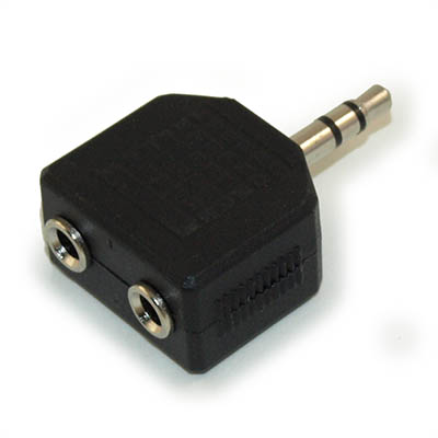 3.5mm Stereo TRS Plug to Dual 3.5mm Stereo Jack Splitter/Adapter