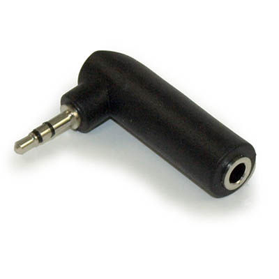 2.5mm MALE to 3.5mm FEMALE Right Angle Adapter, Stereo TRS