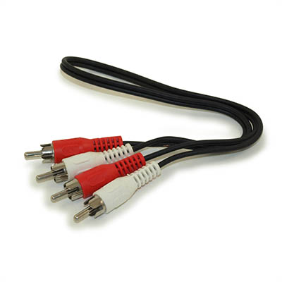 1.5ft 2 Wire RCA Audio Cables, Male/Male (General Duty)