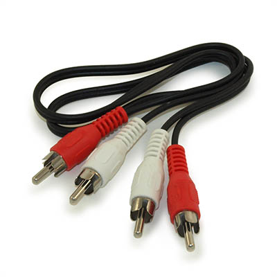 2ft 2 Wire RCA Audio Cables, Male/Male (General Duty)