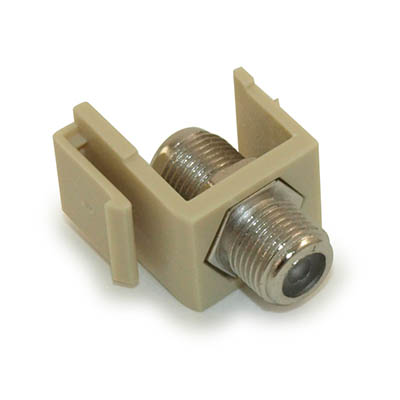 Keystone Wallplate Jack Insert/Coupler Type for Coax F-Type/RG-6/RG-59, Ivory