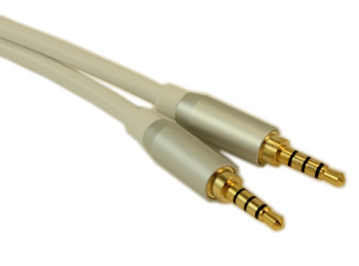 6 IN Metal Shell 3.5mm 4 Conductor TRRS/3 Band + Mic or Video M/M Cable