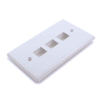 Wallplate: Keystone, 3 Hole - White