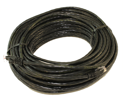 150ft Cat5E Ethernet RJ45 Patch Cable, Stranded, Snagless Booted, BLACK