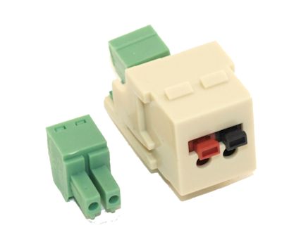 Keystone Jack Insert/CRIMP Type: Speaker w/Rear Block 14-30AWG, Ivory