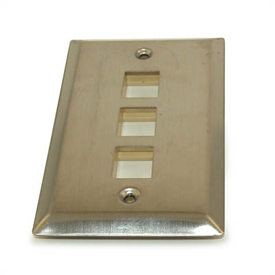 Wallplate: Keystone, 3 Hole - Stainless Steel
