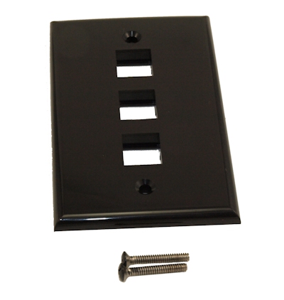 Wallplate: Keystone, 3 Hole - Black