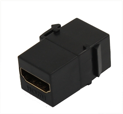 Keystone Jack Insert/Coupler Type - HDMI, Gold Plated, Female/Female, Black
