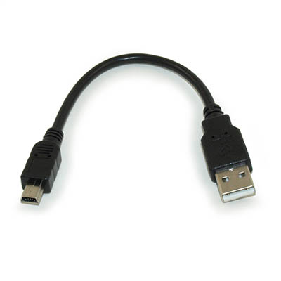 10inch USB 2.0 Certified 480Mbps Type A Male to Mini-B/5-Pin Male Cable