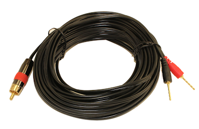 35ft 1 Wire SubWoofer 18AWG (1 RCA to 2 Pos/Neg Speaker Connects) Cable