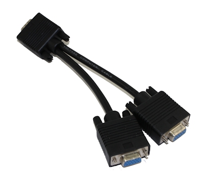 6IN VGA Video Splitter Cable 15 Pin Male to 15 Pin Female, Black