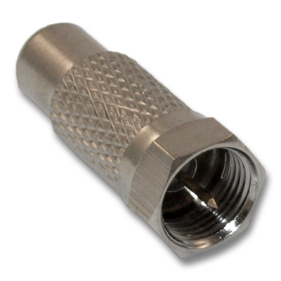 RCA Female to F-type (Coax) Male Adapter - Nickel Plated