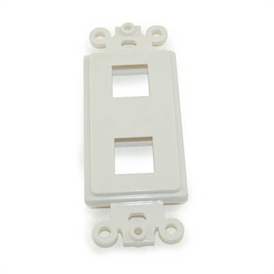 Wallplate: 2 Open Keystone Decora Plate Insert, White
