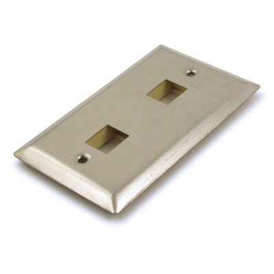 Wallplate: Keystone, 2 Hole - Stainless Steel