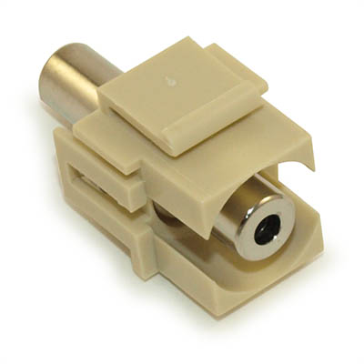 Keystone Jack Insert/Coupler Type: Stereo 3.5mm Audio, Coupler Type, Ivory