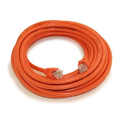 30ft Cat6 Ethernet RJ45 Patch Cable, Stranded, Snagless Booted, ORANGE