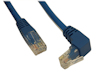 3ft Cat5E ANGLED Ethernet RJ45 Patch Cable, NON-BOOTED, BLUE