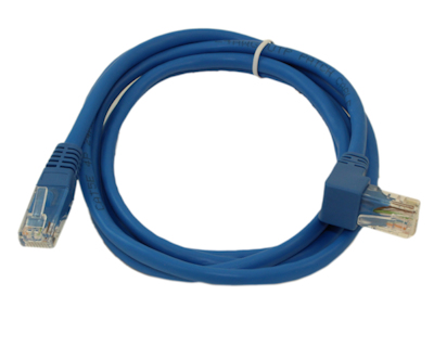 5ft Cat5E ANGLED Ethernet RJ45 Patch Cable, NON-BOOTED, BLUE