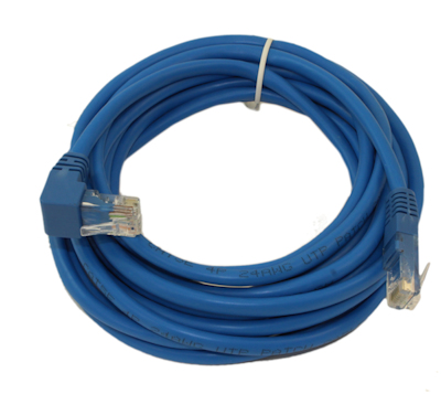 14ft Cat5E ANGLED Ethernet RJ45 Patch Cable, NON-BOOTED, BLUE