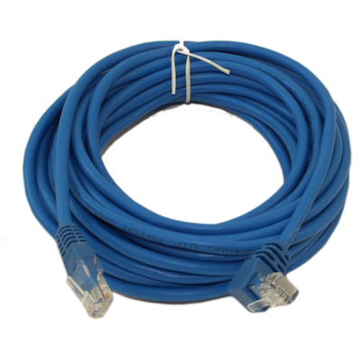 25ft Cat5E ANGLED Ethernet RJ45 Patch Cable, NON-BOOTED, BLUE