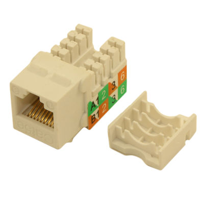 Keystone Jack Insert/Punch-down SLIM - Cat 5E RJ45 Networking, White