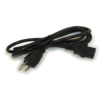 8ft Computer Power Cord (NEMA 5-15P to C13 Plug), 18AWG, Black