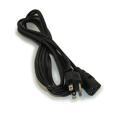 15ft Computer Power Cord (NEMA 5-15P to C13 Plug), 18AWG, Black