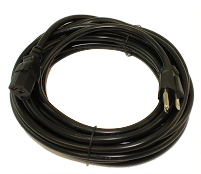 25ft Computer Power Cord (NEMA 5-15P to C13 Plug 18AWG, Black