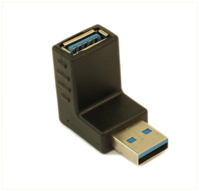 USB 3.2 Gen 1 DOWNWARD FACING A Male to A Female Right Angle Adapter