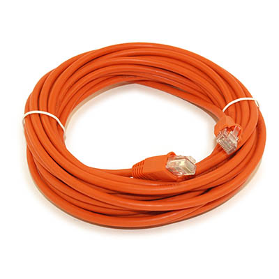 25ft Cat5E Ethernet RJ45 Patch Cable, Stranded, Snagless Booted, ORANGE