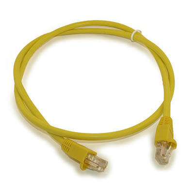 3ft Cat5E Ethernet RJ45 Patch Cable, Stranded, Snagless Booted, YELLOW