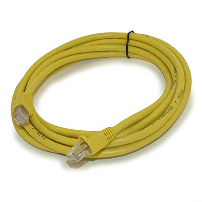 10ft Cat6 Ethernet RJ45 Patch Cable, Stranded, Snagless Booted, YELLOW