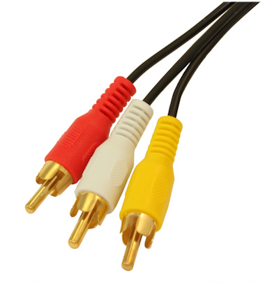 25ft 3 Wire RCA GENERAL DUTY Composite Video with Audio Gold Plated Cables