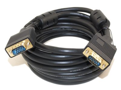 15ft Premium VGA Male/Male Triple-Shielded Cable w/Ferrites Gold Plated