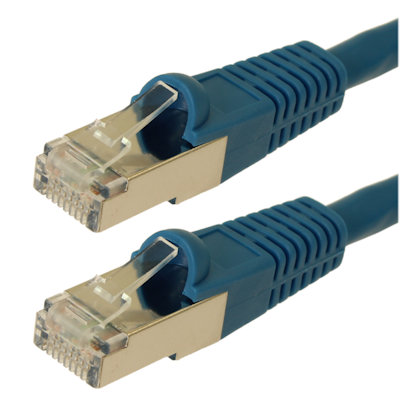 30ft Cat7 SHIELDED (SSTP) RJ45 Ethernet Patch Cord, Booted, BLUE