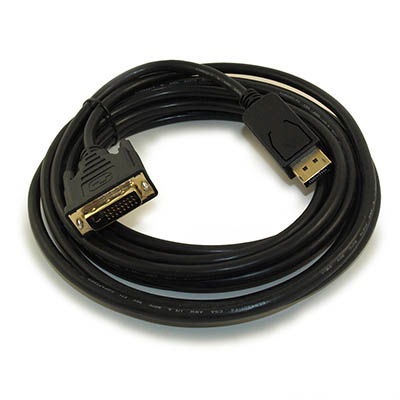 15ft DisplayPort to DVI Cable 30AWG Gold Plated, Black