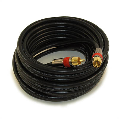 20ft 1 Wire RCA Premium Digital Audio SubWoofer/Video Cable IN WALL