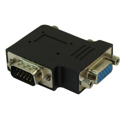 VGA 90 Degree LEFT Angle Adapter (Male/Female Nickel Plated