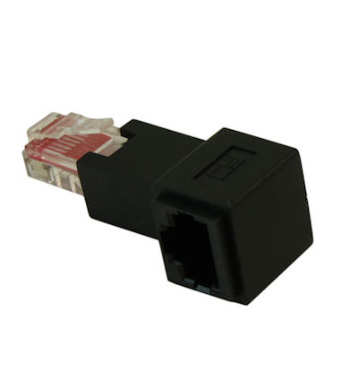 RJ45 CAT6 Ethernet RIGHT FACING Angle Adapter Male/Female 
