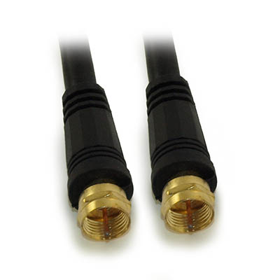 8inch RG6 QUAD SHIELD Black HI-BANDWIDTH Coax Cable F-type Gold Plated