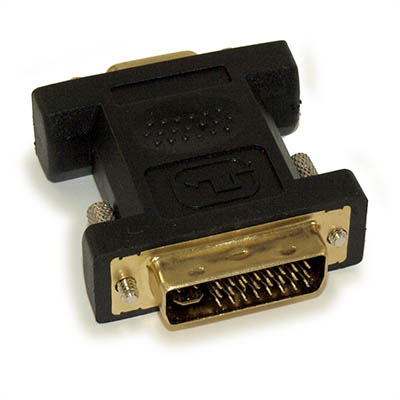DVI-I Male (Analog) to VGA (15 Pin) Female Adapter, Gold Plated