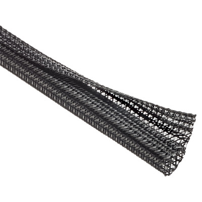 Flexible, Semi-Rigid Wrappable Split Tube, 1/2inch Diameter PER FOOT, Black