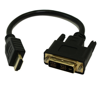 6inch HDMI/DVI-D Combination Cable (28 AWG), Gold Plated
