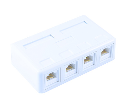 Wall plate  Surface Block (Biscuit Jack) CAT6 RJ45 4 Port, Punch-down type