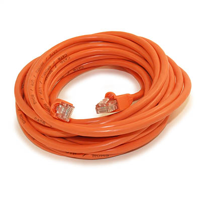 20ft Cat6 Ethernet RJ45 Patch Cable, Stranded, Snagless Booted, ORANGE