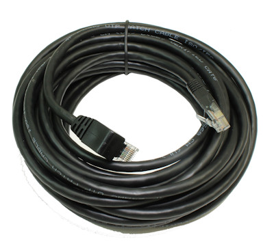 25ft Cat6 ANGLED-DOWN Ethernet RJ45 Patch Cable, NON-BOOTED, BLACK