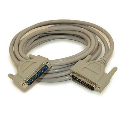 15ft Serial DB25/DB25 Straight-thru RS232 Male to Male Cable