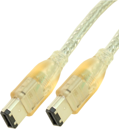 3ft, 6 Pin to 6 Pin Firewire 400 / 1394 / iLink Cable, Silver w/RED LED