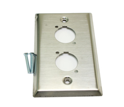 Wallplate: 1 Gang / 2 Hole D-Series/Neutrik Connector Plate, Stainless